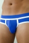 Preview: Minipant - Badehose - sporty - Extended Fit - blau/weiß